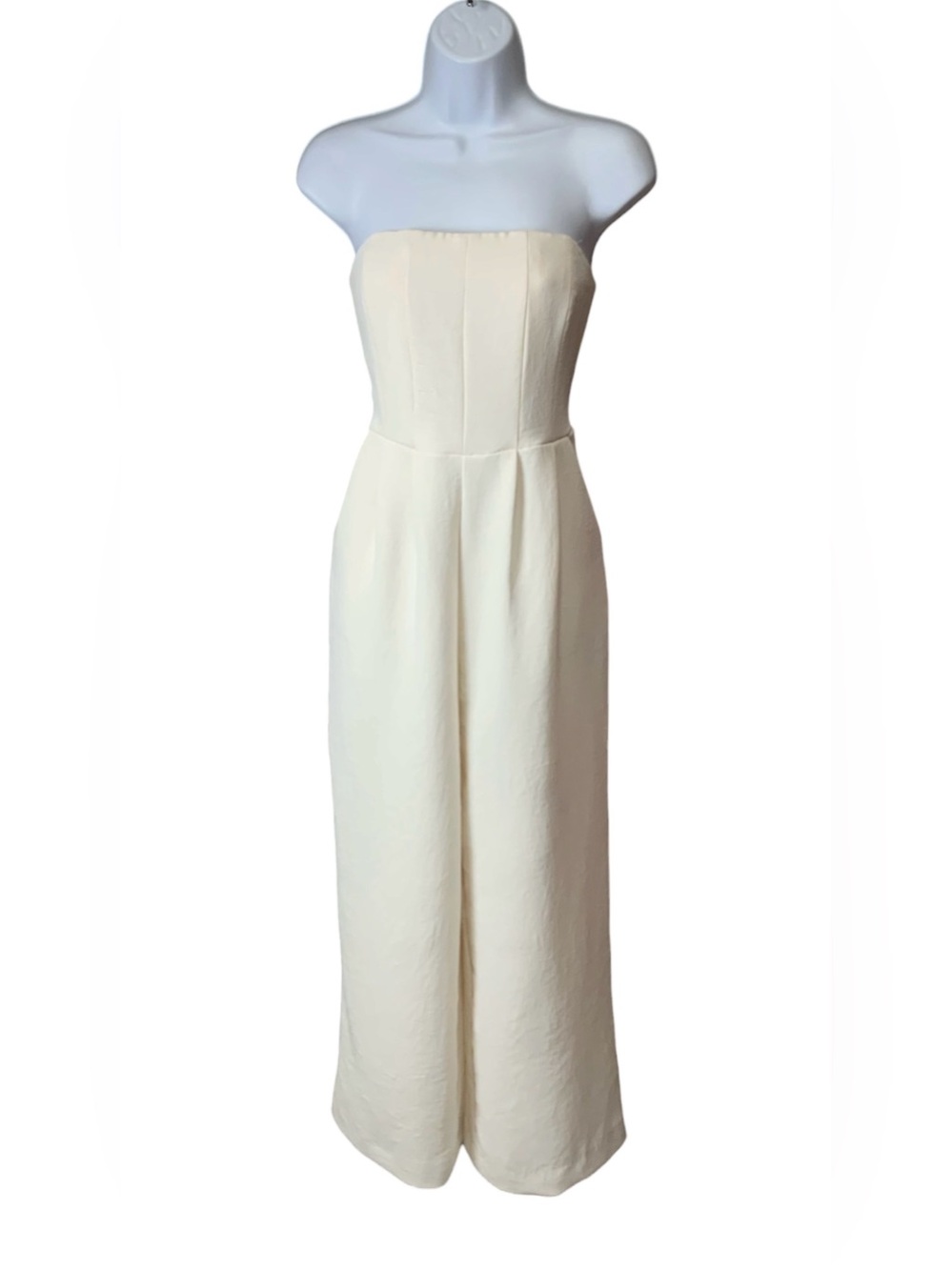 A New Day Cream Strapless Wide-Leg Jumpsuit